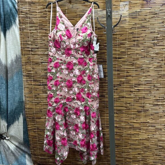 Xscape Womens Embroidered Floral MIDI Dress Size 14 - Picture 2 of 3